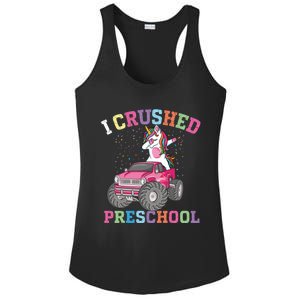 I Crushed Preschool Dabbing Unicorn Truck Graduation Gift Ladies PosiCharge Competitor Racerback Tank