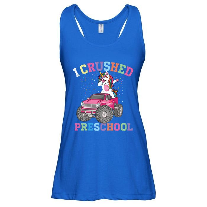 I Crushed Preschool Dabbing Unicorn Truck Graduation Gift Ladies Essential Flowy Tank