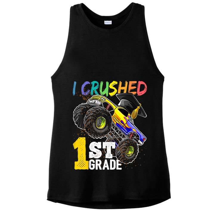 I Crushed Preschool Monster Truck Graduation Cap Gift Ladies PosiCharge Tri-Blend Wicking Tank