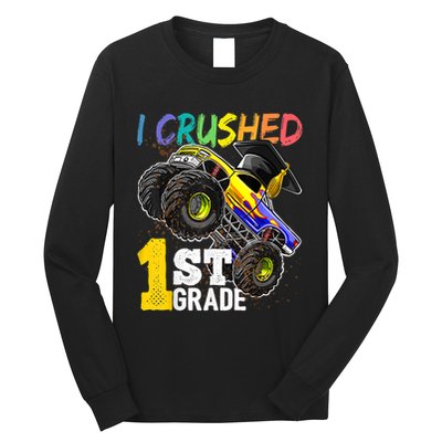 I Crushed Preschool Monster Truck Graduation Cap Gift Long Sleeve Shirt