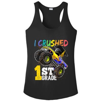 I Crushed Preschool Monster Truck Graduation Cap Gift Ladies PosiCharge Competitor Racerback Tank