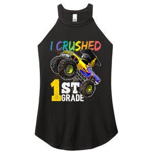 I Crushed Preschool Monster Truck Graduation Cap Gift Women's Perfect Tri Rocker Tank