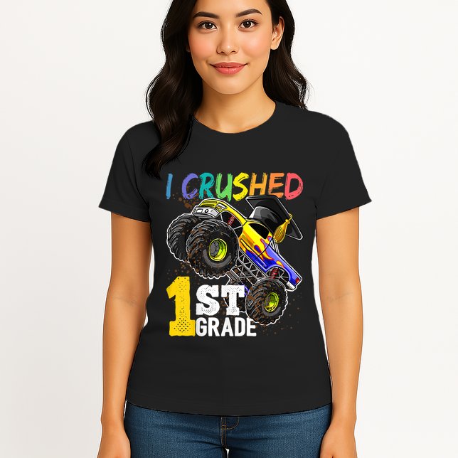 I Crushed Preschool Monster Truck Graduation Cap Gift Womens T-Shirt