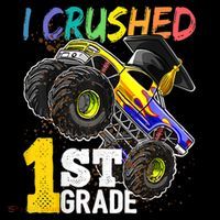 I Crushed Preschool Monster Truck Graduation Cap Gift Womens T-Shirt