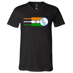 Indian Cricket Player Team Cricket Fans India Cricket V-Neck T-Shirt