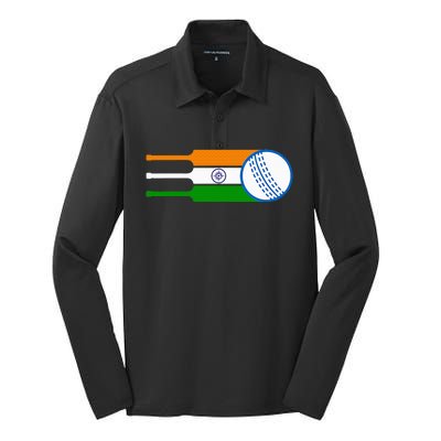 Indian Cricket Player Team Cricket Fans India Cricket Silk Touch Performance Long Sleeve Polo