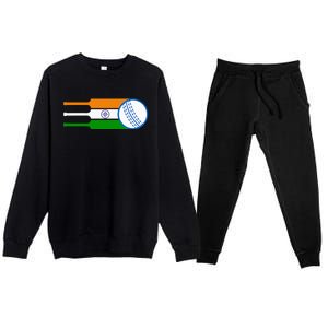 Indian Cricket Player Team Cricket Fans India Cricket Premium Crewneck Sweatsuit Set