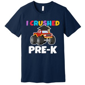 I Crushed PreK Monstertruck Graduate Preschool Graduation Premium T-Shirt