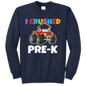 I Crushed PreK Monstertruck Graduate Preschool Graduation Tall Sweatshirt