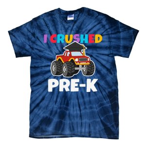 I Crushed PreK Monstertruck Graduate Preschool Graduation Tie-Dye T-Shirt