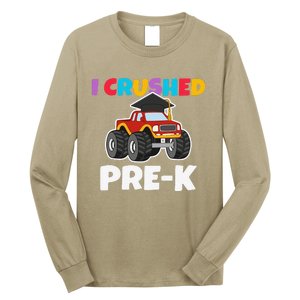 I Crushed PreK Monstertruck Graduate Preschool Graduation Long Sleeve Shirt