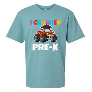 I Crushed PreK Monstertruck Graduate Preschool Graduation Sueded Cloud Jersey T-Shirt