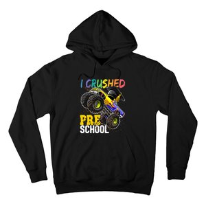 I Crushed Preschool Monster Truck Graduation Cap Gift Boys Hoodie