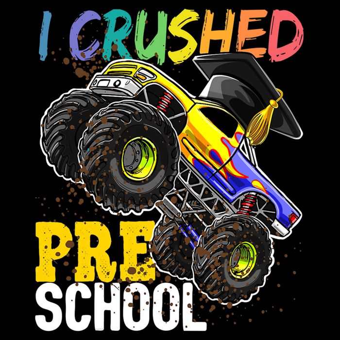 I Crushed Preschool Monster Truck Graduation Cap Gift Boys 16 in Basic Backpack