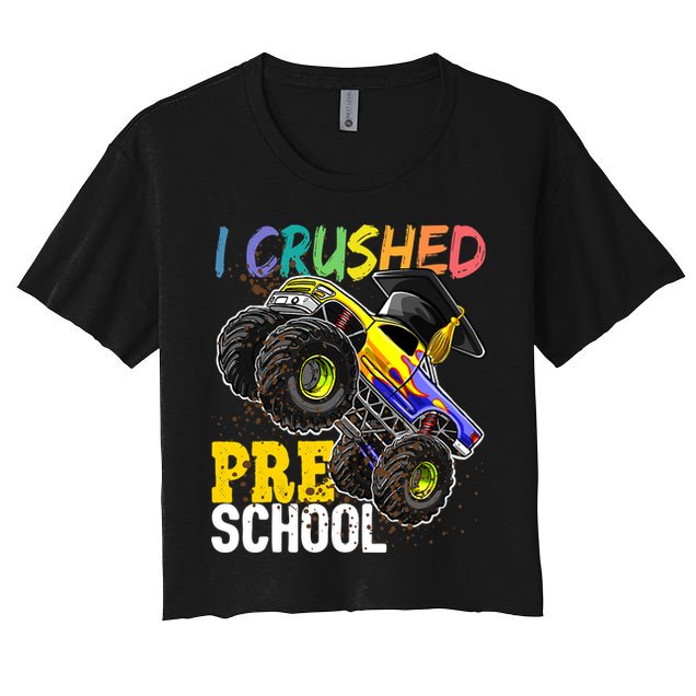 I Crushed Preschool Monster Truck Graduation Cap Gift Boys Crop Top