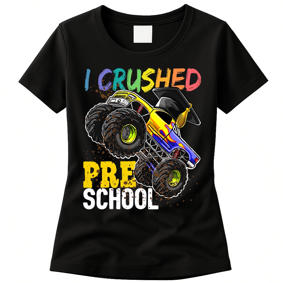 I Crushed Preschool Monster Truck Graduation Cap Gift Boys Womens T-Shirt