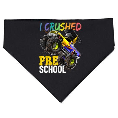 I Crushed Preschool Monster Truck Graduation Cap Gift Boys USA-Made Doggie Bandana