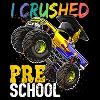 I Crushed Preschool Monster Truck Graduation Cap Gift Boys Button
