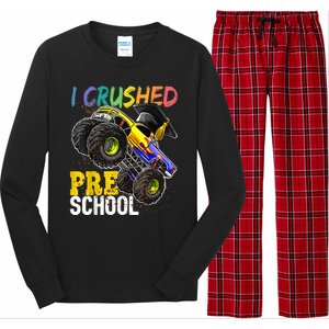 I Crushed Preschool Monster Truck Graduation Cap Gift Boys Long Sleeve Pajama Set