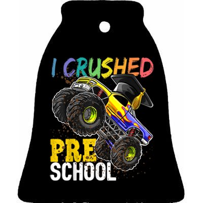 I Crushed Preschool Monster Truck Graduation Cap Gift Boys Ceramic Bell Ornament