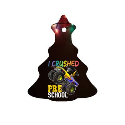 I Crushed Preschool Monster Truck Graduation Cap Gift Boys Ceramic Tree Ornament