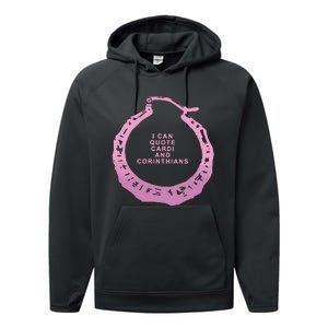 I Cant Quote Cardi And Corinthians Performance Fleece Hoodie