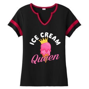 Ice Cream Queen Ice Cream Lover Gelato Sweet Tooth Ladies Halftime Notch Neck Tee