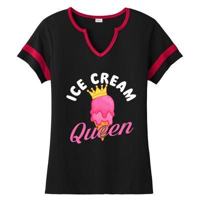 Ice Cream Queen Ice Cream Lover Gelato Sweet Tooth Ladies Halftime Notch Neck Tee