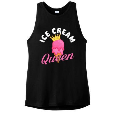 Ice Cream Queen Ice Cream Lover Gelato Sweet Tooth Ladies PosiCharge Tri-Blend Wicking Tank