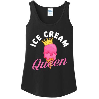 Ice Cream Queen Ice Cream Lover Gelato Sweet Tooth Ladies Essential Tank