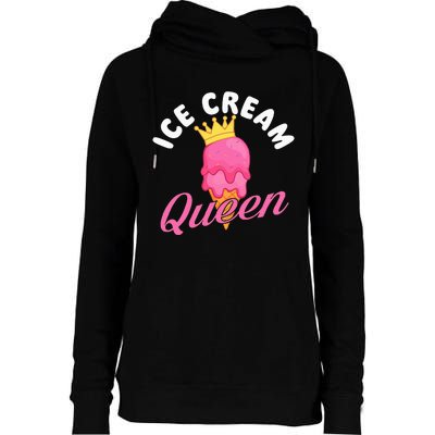 Ice Cream Queen Ice Cream Lover Gelato Sweet Tooth Womens Funnel Neck Pullover Hood