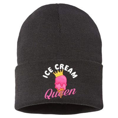 Ice Cream Queen Ice Cream Lover Gelato Sweet Tooth Sustainable Knit Beanie