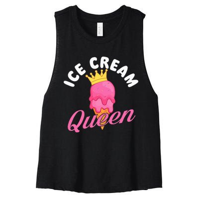 Ice Cream Queen Ice Cream Lover Gelato Sweet Tooth Women's Racerback Cropped Tank