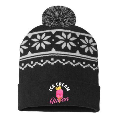 Ice Cream Queen Ice Cream Lover Gelato Sweet Tooth USA-Made Snowflake Beanie