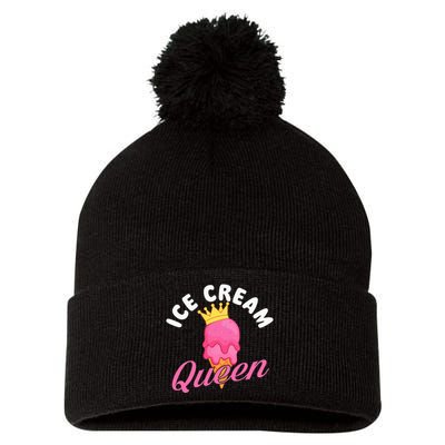 Ice Cream Queen Ice Cream Lover Gelato Sweet Tooth Pom Pom 12in Knit Beanie