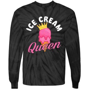 Ice Cream Queen Ice Cream Lover Gelato Sweet Tooth Tie-Dye Long Sleeve Shirt