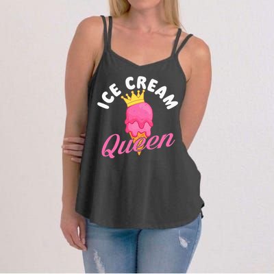 Ice Cream Queen Ice Cream Lover Gelato Sweet Tooth Women's Strappy Tank