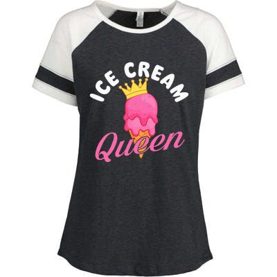 Ice Cream Queen Ice Cream Lover Gelato Sweet Tooth Enza Ladies Jersey Colorblock Tee