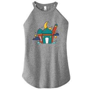 Islamic Cute Ramadan Mubarak Arabic Gift Women’s Perfect Tri Rocker Tank