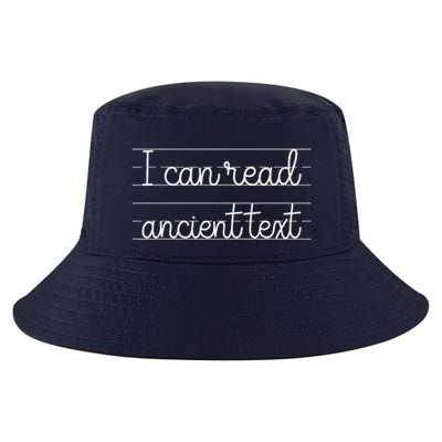 I Can Read Ancient Text Cute Handwriting White Ink Cool Comfort Performance Bucket Hat