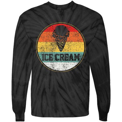 Ice Cream Retro Vintage Summer Treats Cool Tie-Dye Long Sleeve Shirt