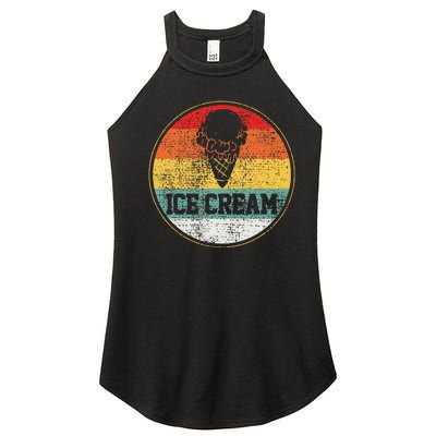 Ice Cream Retro Vintage Summer Treats Cool Women’s Perfect Tri Rocker Tank