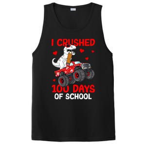 I Crushed Retro 100 Days Of School Dinosaur T Rex Smarter Great Gift PosiCharge Competitor Tank