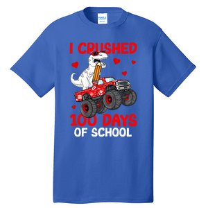 I Crushed Retro 100 Days Of School Dinosaur T Rex Smarter Great Gift Tall T-Shirt