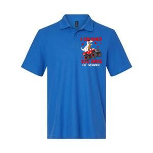 I Crushed Retro 100 Days Of School Dinosaur T Rex Smarter Great Gift Softstyle Adult Sport Polo