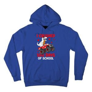 I Crushed Retro 100 Days Of School Dinosaur T Rex Smarter Great Gift Tall Hoodie