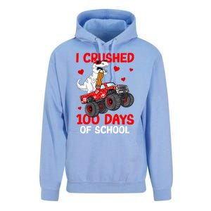 I Crushed Retro 100 Days Of School Dinosaur T Rex Smarter Great Gift Unisex Surf Hoodie