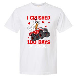 I Crushed Retro 100 Days Of School Dinosaur T Rex Smarter Great Gift Garment-Dyed Heavyweight T-Shirt