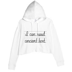 I Can Read Ancient Text Crop Fleece Hoodie