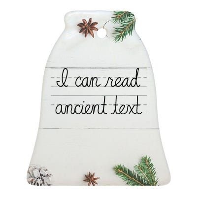 I Can Read Ancient Text Ceramic Bell Ornament